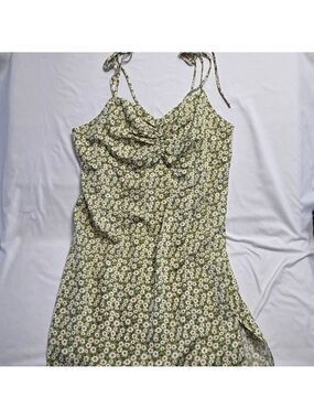 Midi Dress Green Floral Daisy Plus Size 3XL